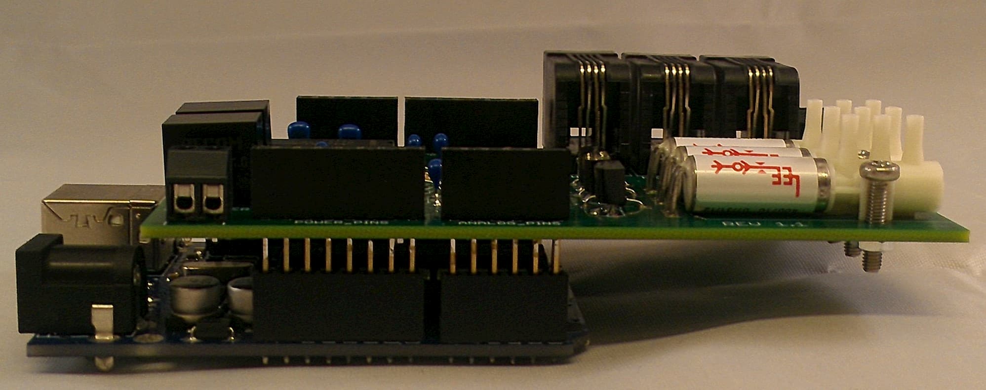 Plugs into an Arduino as a shield